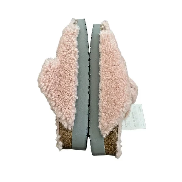 Birkenstock Papillio Sandals Teddy Pink Arizona Big Buckle Shearling EU 40/US 9 - Picture 5 of 9
